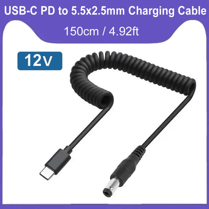 12V 3A USB C Type-C to DC 5.5 2.1 PD Deception line DP Fast Charging ...
