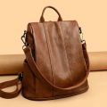 NEW Anti theft Backpack Purses High Quality Soft Leather Female Vintage Bag School Bags Travel Bagpack Ladies Bookbag Rucksack. 