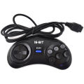 1-2 Pcs Black Gamepad Controller For Sega Mega Drive 9 Pin 6 Buttons Gamepads for Sega Genesis 16 bit video game console. 