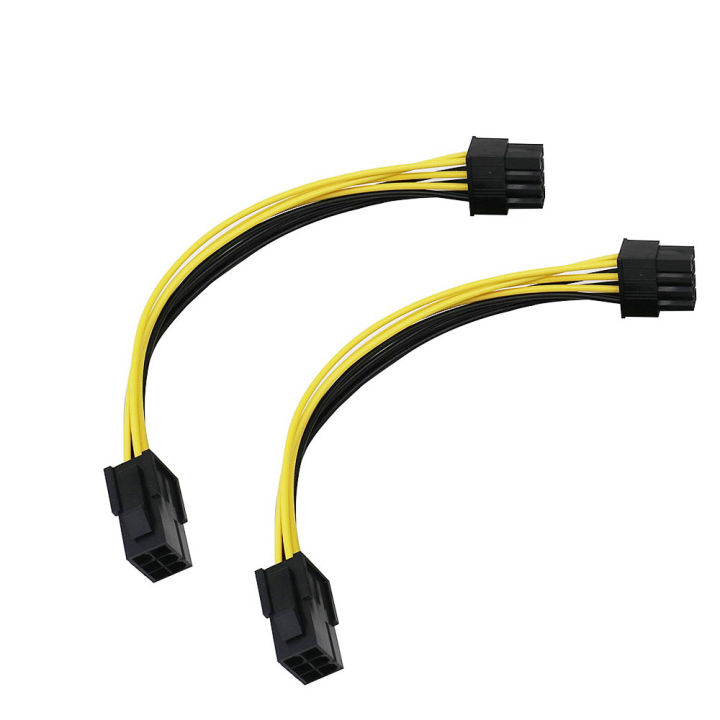 2PCS%206%20Pin%20Feamle%20To%208%20Pin%20Male%20PCI%20Express%20Power%20Converter%20Cable%20CPU%20Video%20Graphics%20Card%206Pin%20To%208Pin%20PCIE%20Power%20Cable%20-%20Image%202