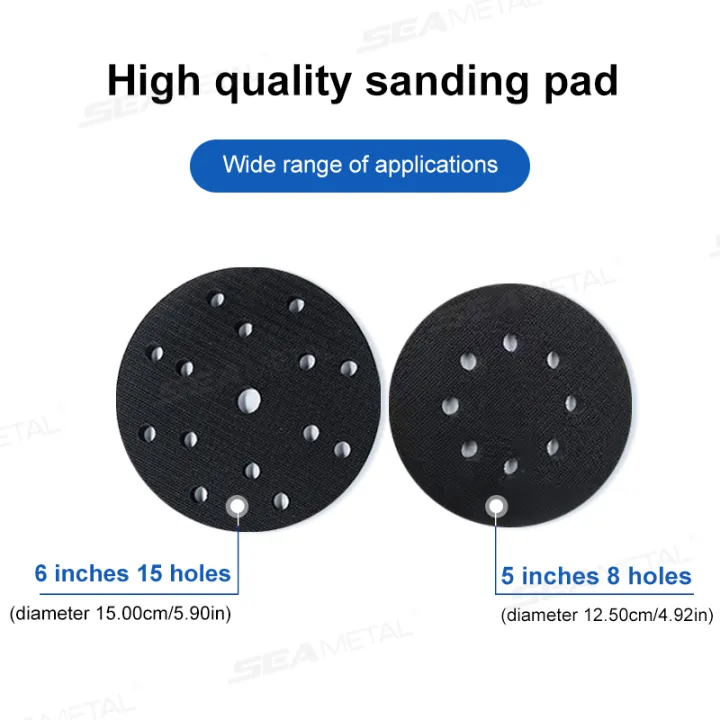 SEAMETAL%202pcs%20Interface%20Pad%205%20Inch%208%20Holes%20Hook%20and%20Loop%20Soft%20Sponge%20Cushion%20Buffer%20Pads%20for%20Sanding%20Disc%20125mm%20Sander%20Pads%20-%20Image%203