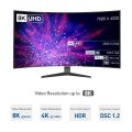 Cable Matters 8K DisplayPort 1.4 to HDMI 2.1 Adapter with 4K 120Hz / 8K 60Hz, 48 Gbps Unidirectional DisplayPort to HDMI 2.1 Cable Adapter in Black. 