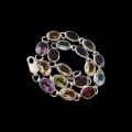 Multi color bracelet, Silver bracelet, 925 sterling silver multi gemstone bracelet. 