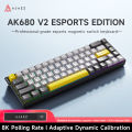 Ajazz AK680 V2 Gaming Magnetic Switch 8K Polling Rate RGB Lighting Aluminum Alloy Plate High-End Gaming Keyboard. 