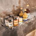 Acrylic Transparent Storage Rack Bathroom Wall Mounted Punch Free Cosmetic Storage Tray Makeup Organizer Bathroom Kitchen Shelf.