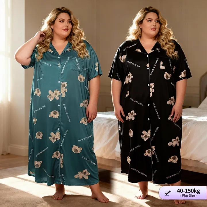 Plus%20size%20pajama%20nightdress%20for%20women%2040%E2%80%93150kg%20oversize%20loose%20long%20short%20sleeve%20sleepwear%20cute%20bear%20print%20homewear%20dress%20-%20Image%202