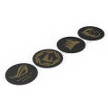 Computer Case Fan Logo Sticker, ROG MSI AORUS Corsair Label Gold-plated Paster PC Gamer GPU Decorative Accessories, 3Pcs/Lot. 