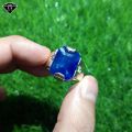 Genuine Blue Neelam Emerald Cut Neelam Ring 925 Sterling Silver – Astrology Approved Neelum Stone, Engagement & Wedding Jewelry for Men & Women, Luxury Design. 