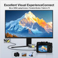 4K@60Hz Micro/Mini HDMI to HDMI Cable Braided HDMI-compatible Male to Male Bi-Directional 2.0Cord 18Gbps for Camera Monitor. 