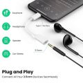 Type C to 3.5mm Aux Audio Adapter for Xiaomi Mi 14 13 Ultra Redmi K60 Poco X6 Pro USB C Headphone Jack Converter, Black, White. 