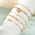 【In-Stock】 IPARAM Exquisite Metal Butterfly Star Heart Pendant Anklets Set Bohemia Vintage Pearl Pendant Foot Bracelet Beach Woman Jewelry.