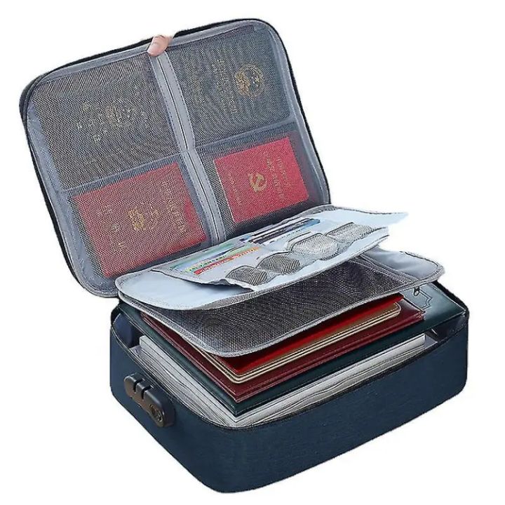 File/ Document/ Passport/ Travel Storage bag with Lock and Luggage Holder