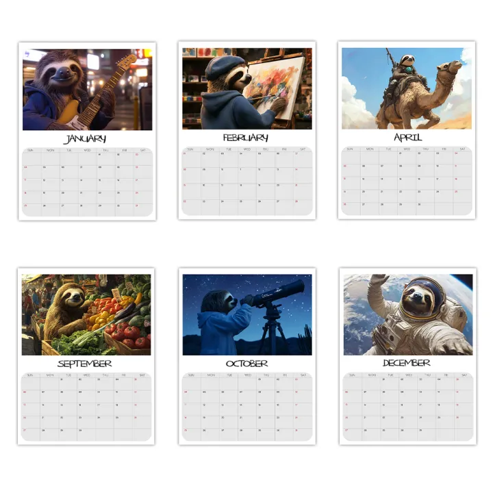 1pc%202026%20Hanging%20Calendar,Sloth%20Humanized%20Design,12%20Beautiful%20Patterns,Wall%20Calendar,Perfect%20Gift%20for%20Birthdays,%20Christmas%20-%20Image%206