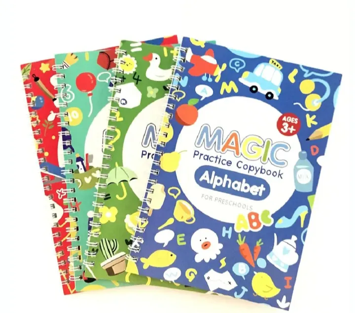 Kids' Writing Practice Set: Reusable Copybooks for Letters, Numbers ...