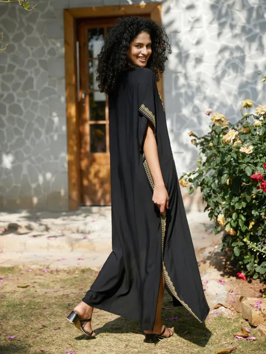 Gold%20Embroidery%20Long%20Kaftan%20Dresses%20V%20Neck%20Caftan%20Dress%20Beach%20Cover%20Ups%20for%20Women%20Embroidery%20-%20Image%204