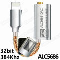 ALC5686 HiFi DAC USB TypeC/Light-ning To 3.5mm Digital Audio Cable DAC For iPhone iOS Android Adapter Decode Amp 32bit/384KHz. 