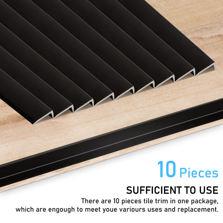 10pcs 12 Inch Peel And Stick Aluminum Tile Trim Metal L-shaped Protective Wall Corner Strip  Decorative Kitchen Backsplash Trim