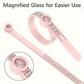 1pc Adjustable Ring Sizer Measuring Tool - Reusable Finger Size Gauge for Jewelry Sizing, 1-17 USA Ring Size Guide (Pink). 