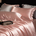 100% Mulberry Silk King Bedding Sets Duvet Cover with Pillowcase Comfortable Bed Sets Linen Sheet Silky Bed Cover Sets.