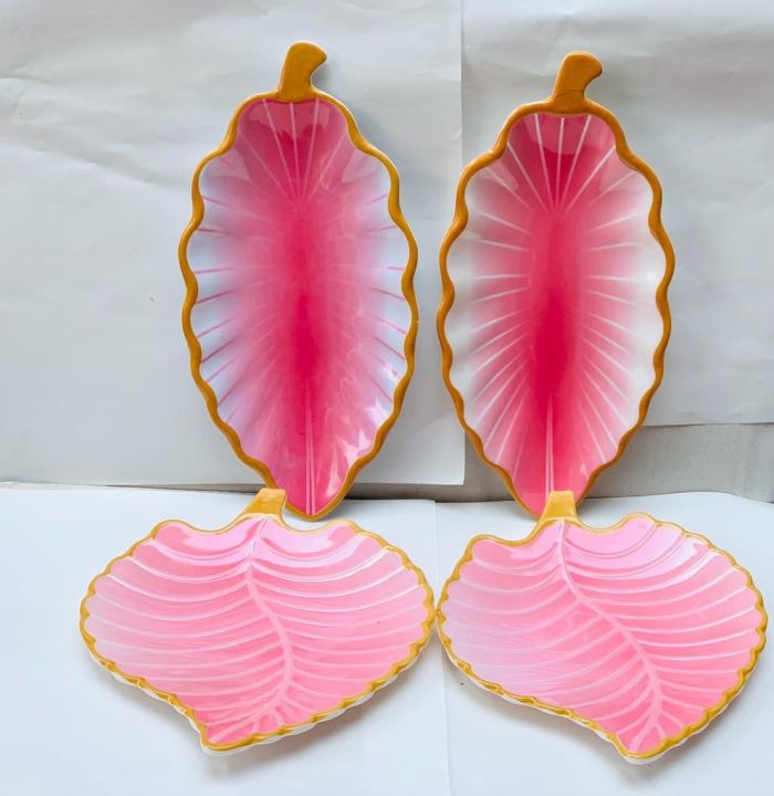Pack%20of%204%20Melamine%20Leaf%20Platter%20Serving%20Food%20Etc%20-%20Image%204