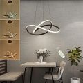 Modern Black Circle Wave Chandelier LED Light +1Wall lamp gift Wavy Pattern | Perfect For Living Rooms & Dining Rooms. 