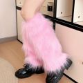 Foot Cover Faux Fur Furry Leg Warmers 40cm Japanese Style Lolita Boots Cover Kawaii Y2K Warm Knee Sleeve Autumn/Winter.