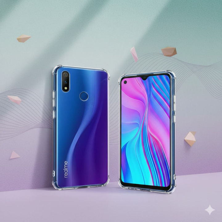 Realme 3 Back Cover Transparent Extra Bumper Anti Shock Soft Crystal Clear Case For Realme 3