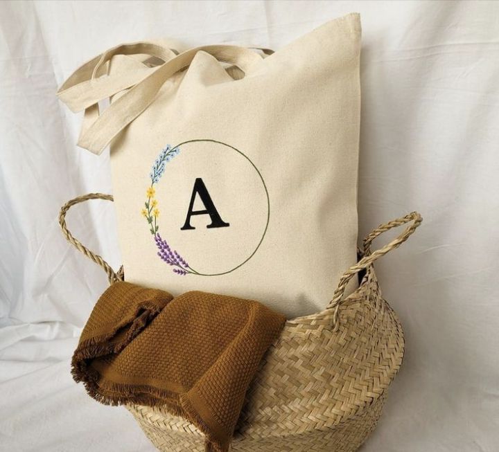 Hand painted tote bag for girls Korean style Eco friendly 38cm×42cm