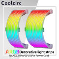 5V 3Pin ARGB Sync PC Cable 8/24PIN Motherboard Power Extension Cable Flexible LED Strip Light DIY Kit for Computer Power Supply.