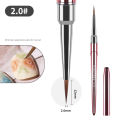 1Pc Metal Handle Kolinsky Nail Liner Brush Nail Painting Pen Acrylic UV Gel Brushes Crystal Manicure Tool Nail Brush pen gpt. 