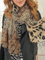 Bohemian Styles New Leopard Print Patchwork Chiffon Silk Scarf Female Women Shawl Ventilate Wrap Scarves.