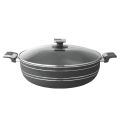 36CM Non Stick Wok KARAHI STIR PAN with A Glass LID and Double Handle. 