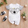 Newborn Baby Clothes Boy Grey koala print Jumpsuit Summer Short Sleeve Romper 0-18 month Infant Toddler Pajamas One Piece Outfit. 