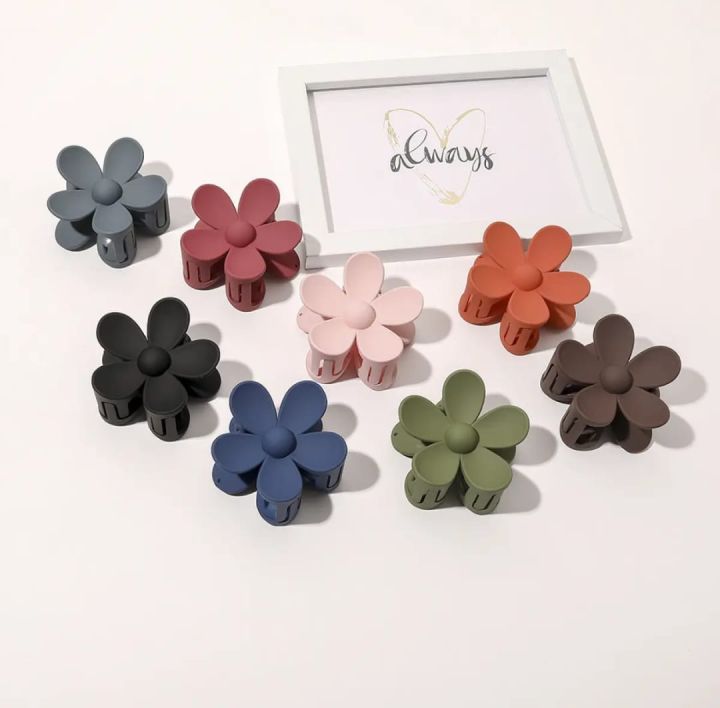 Flower design hair claw clip (catcher) in matte solid new faishon hair accessories for girls and womens