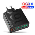 8 Ports Type C USB Charger High Speed Fast Quick Charging Wall Adapter For iPhone 15 Xiaomi Huawei PD QC 3.0 USB C Phone Charger.