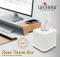 Pack of 2 Rose Square Tissue Roll Box. 