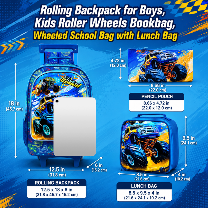 3Pcs%20Rolling%20Backpack%20for%20Boys,%20Kids%20Roller%20Wheels%20School%20Bookbag%20with%20Lunch%20Bag,%20Wheeled%20School%20Bag%20for%20Children%20-%20Image%202