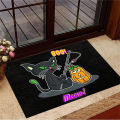 HX Horror Floor Mats Black Cat with Blood Knife No Lives Matter Doormat Cartoon 3D Print Indoor Carpets Halloween Home Decor. 
