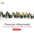 Model Railway HO Scale 1:87 Cyclist Photographer Cycling 15 Different Poses Bicycle Motorcycle.
