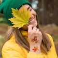 10 Sheets Fall Leaves Temporary Tattoos Autumn Harvest Tattoos Stickers for  Decor, Maple Leaves Fake Tattoo Autumn Leaf Face. 