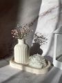 set of 3 (1 mini flowers vase +1 ovel tray +1 poney rose flower candle). 