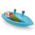 Bird Water Bath Tub For Pet Cage Hanging Bowl Parrot Parakeet Bird Bath+Mirror Birdbath. 