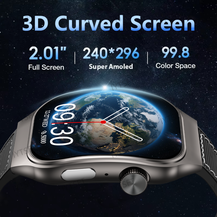 LAXASFIT 2.01 Inch Curved Screen Men's Smart Watch Bluetooth 5.3 HD Call Multiple Sports Modes Woman Watch