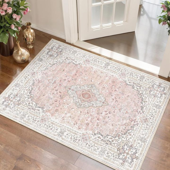 Persian Retro Entrance Doormat Medal Floral Print Soft and Durable Carpet Home Living Room Decoration Bedroom Luxury Floor Mat