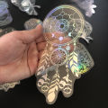 10 Pack Larger Stickers Holographic Glitter PET Transparent Shiny Waterproof Adhesive DIY Materials, Max Size 8.5 x 17.9 CM. 