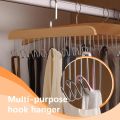 8 Hook Wooden Hanger for Clothes Hanging Rack Multi Hook Wardrobe Accessories Lingerie Belts Scarfs Tops Bras For Women. 