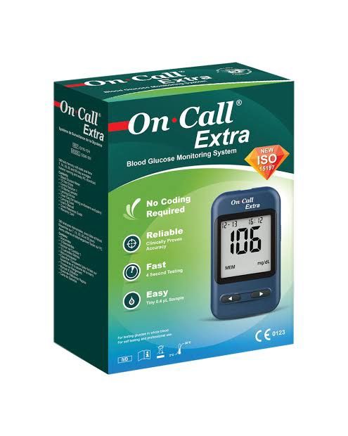 On Call Extra glucometer with 10 free glucose test strips
