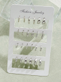 24pcs/Set Fashion Rhinestone Small Hoop Earrings Minimalist Everyday Earring For Women Date Holiday Anniversary Jewelry Gift New. 