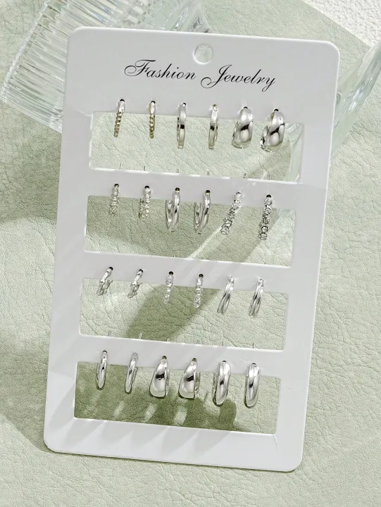 24pcs/Set%20Fashion%20Rhinestone%20Small%20Hoop%20Earrings%20Minimalist%20Everyday%20Earring%20For%20Women%20Date%20Holiday%20Anniversary%20Jewelry%20Gift%20New%20-%20Image%205