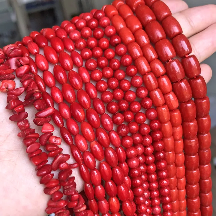 Natural%20Red%20Coral%20Bead%20Irregular%20Chip%20Drum%20Drop%20Rice%20Round%20Loose%20Stone%20Beads%20for%20Jewelry%20Making%20DIY%20Handmade%20Craft%20Bracelet%2015''%20-%20Image%202